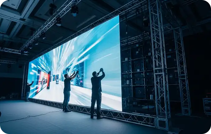 Budget LED Video Walls – 4K & HD High-resolution LED video wall showing 4K graphics